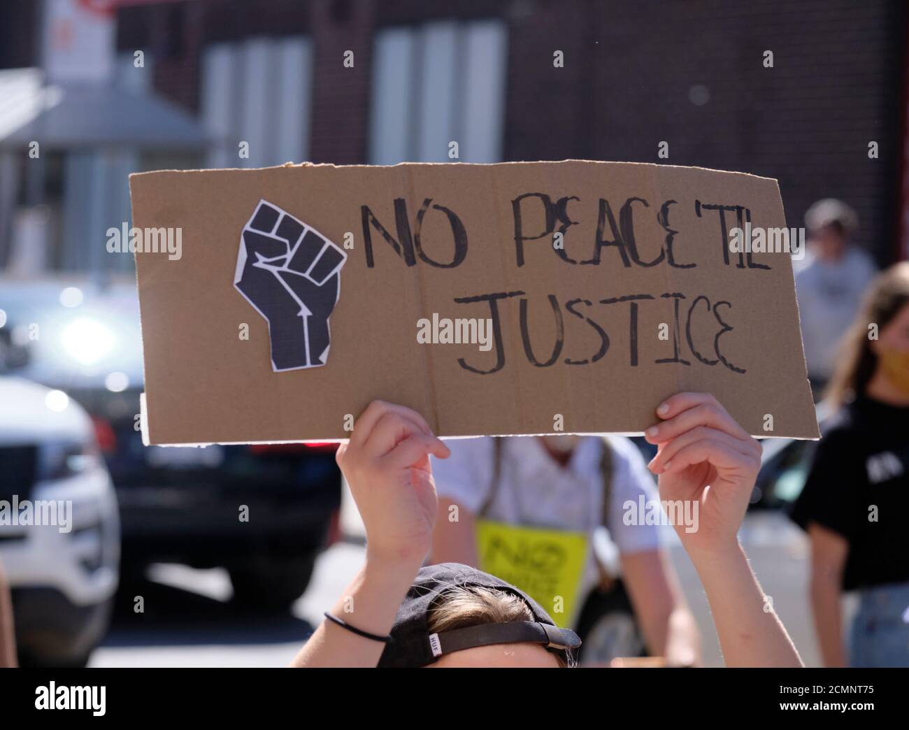 Ottawa, Canada. "No Peace Til Justice" al rally BLM Foto Stock
