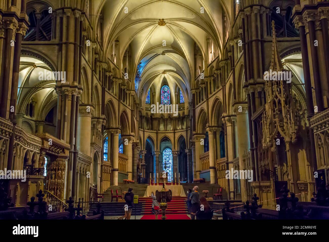 La quire nella Cattedrale di Canterbury, Canterbury, Kent, Inghilterra Foto Stock