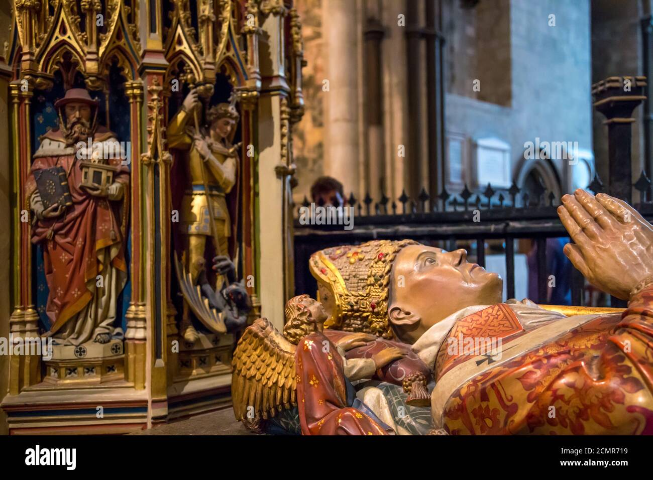 Statue e sculture nella Cattedrale, Canterbury, Kent, Inghilterra Foto Stock