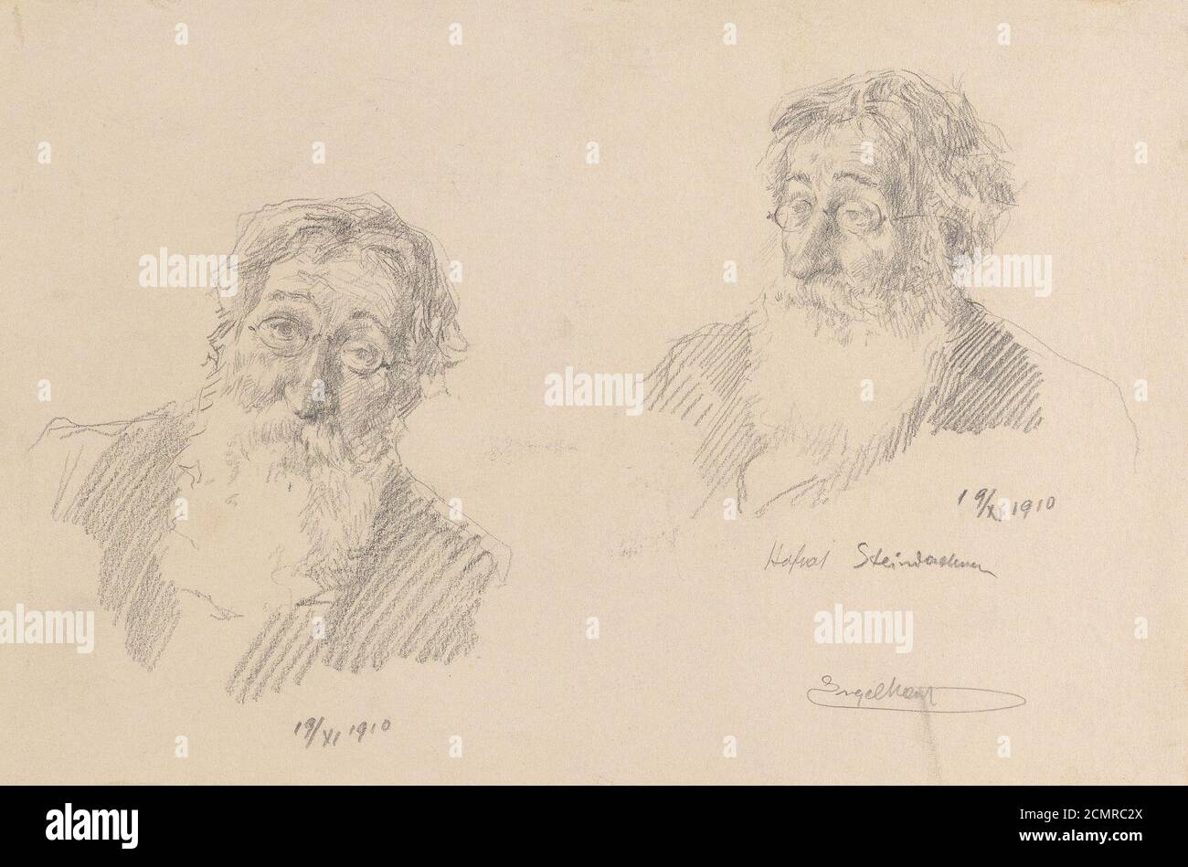 Josef Engelhart Porträtstudien Franz Steindachner. Foto Stock