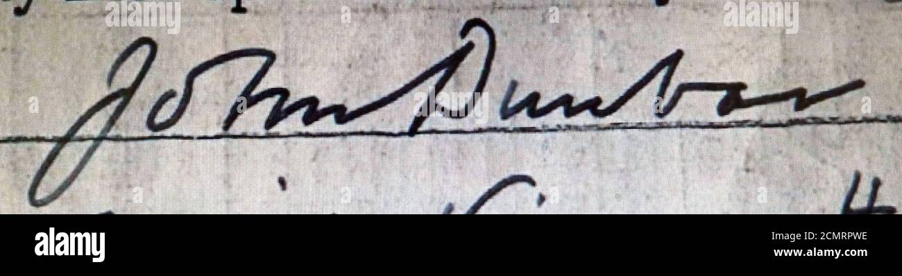 Firma di John Dunbar. Foto Stock