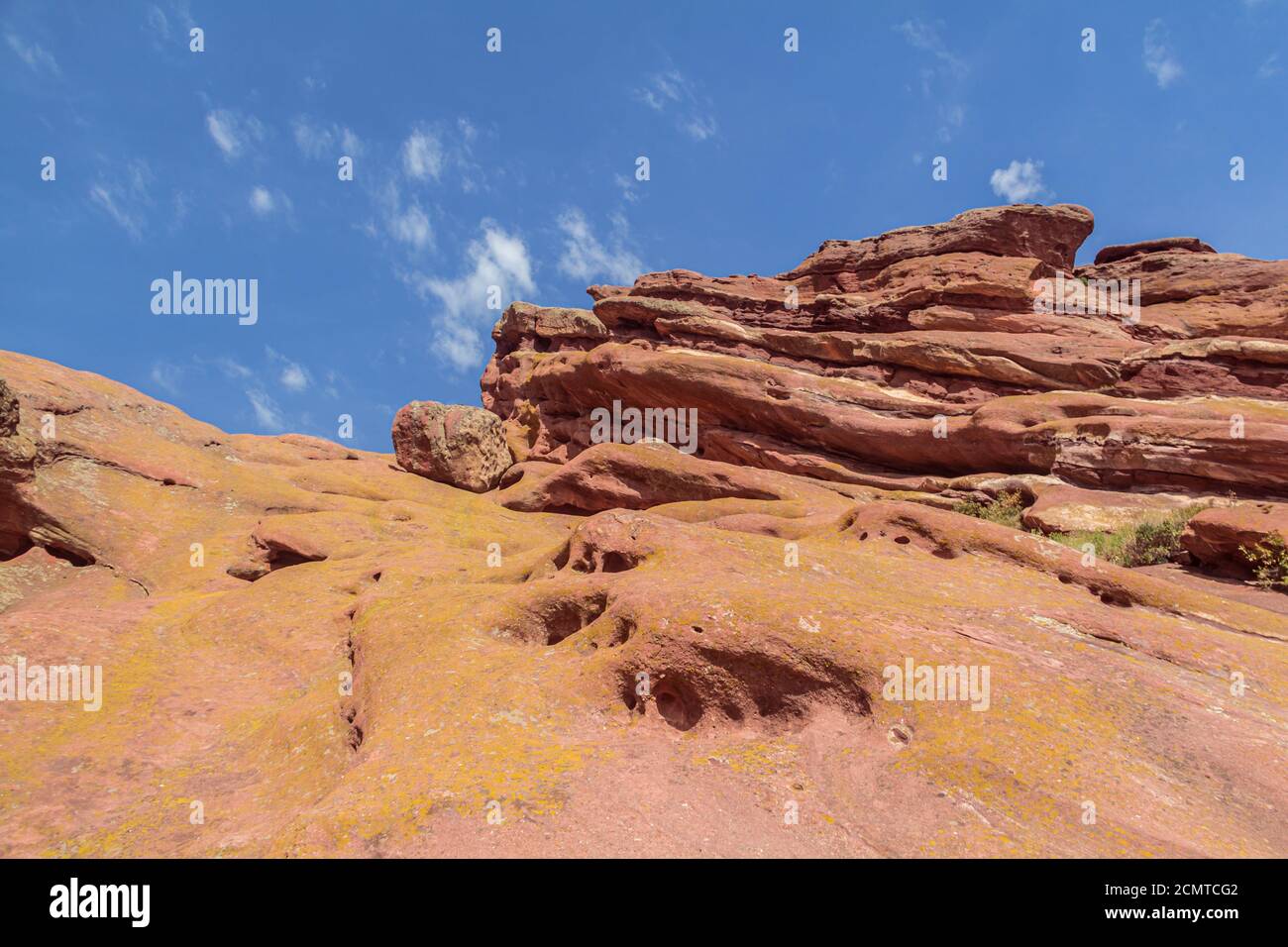 Grandi formazioni rocciose al Red Rocks Park e all'Ampitheater Foto Stock
