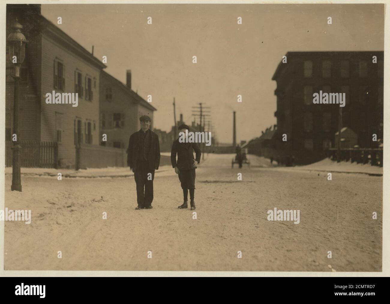 John Doyle (il più piccolo ragazzo di strada), apparentemente 12 o 13 anni. Piccola e guidata. Ha spazzato per un breve tempo nel mulino di Wamsutta in -3 sala di filatura. Vive a 3 Mt. Pleasant St Foto Stock