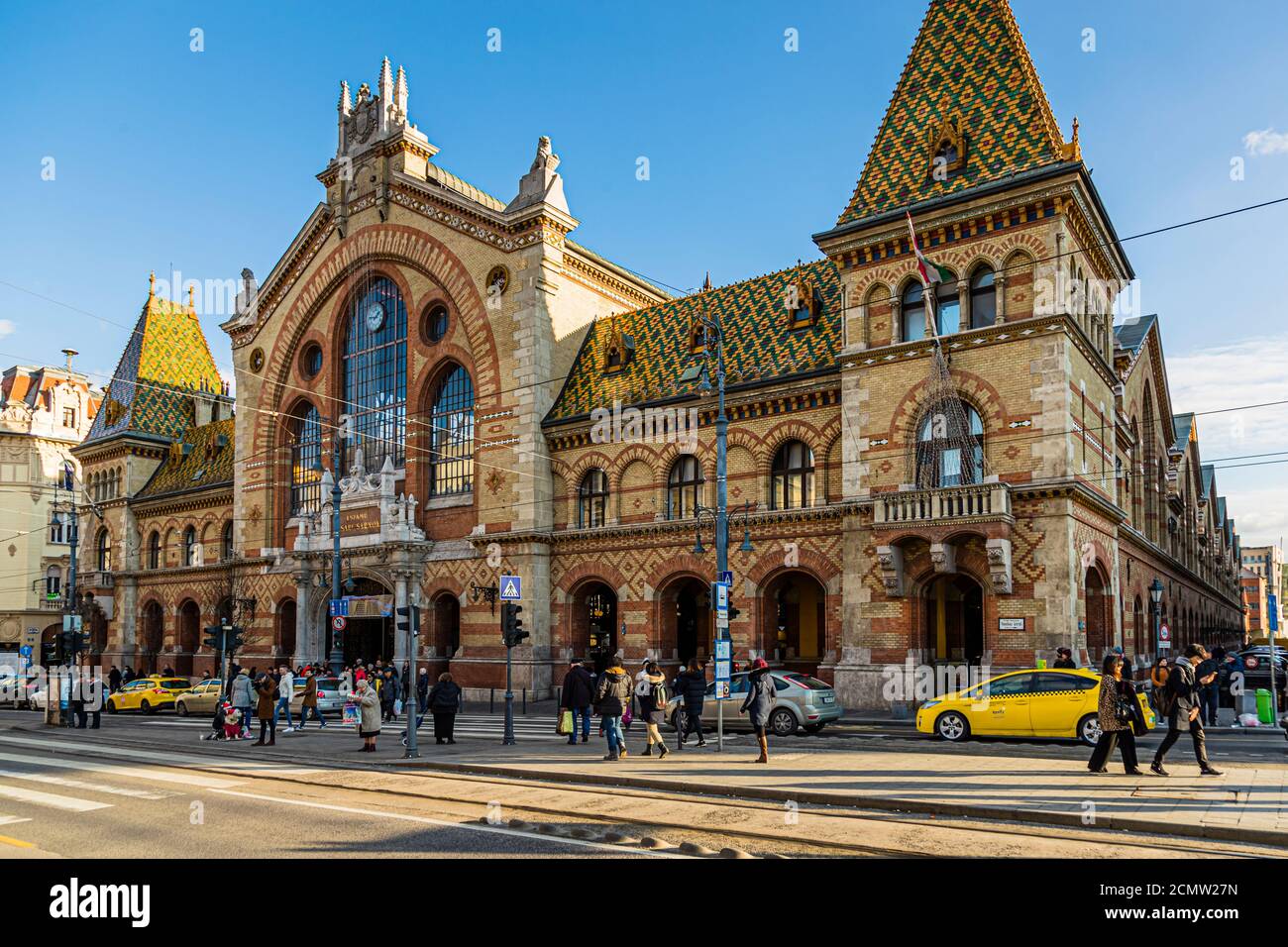 Grande mercato nel distretto IX di Budapest, Ungheria Foto Stock