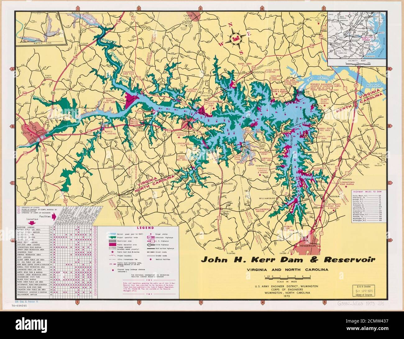 John H. Kerr Dam & Reservoir, Virginia e North Carolina Foto Stock