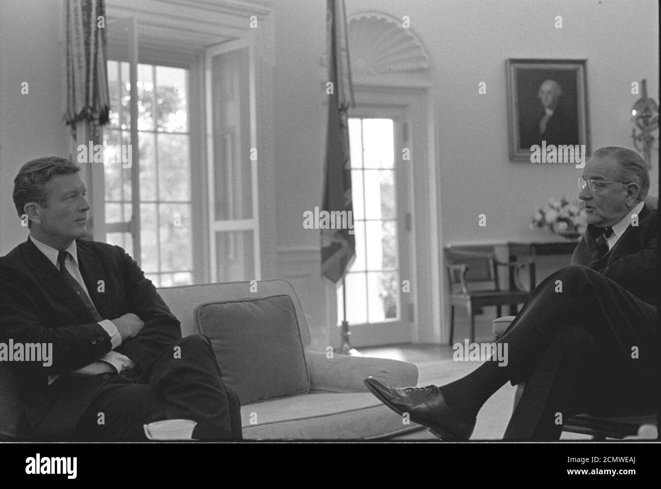 John Lindsay Lyndon Johnson. Foto Stock