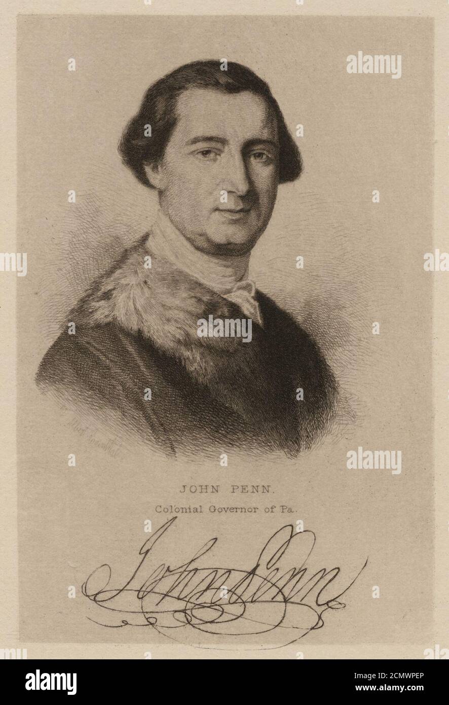 John Penn, governatore coloniale di Pa Foto Stock