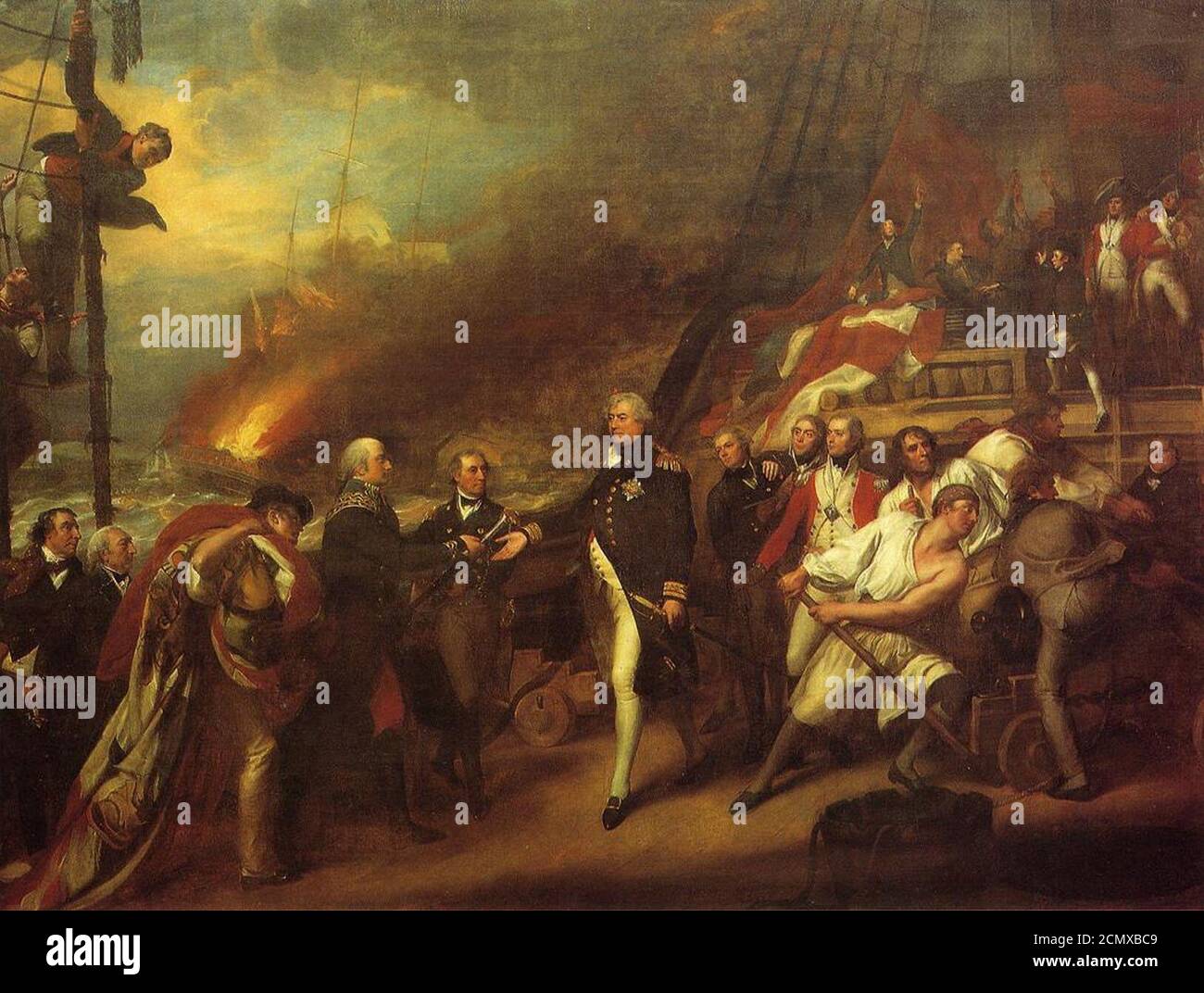 John Singleton Copley - Battaglia di Camperdown. Foto Stock