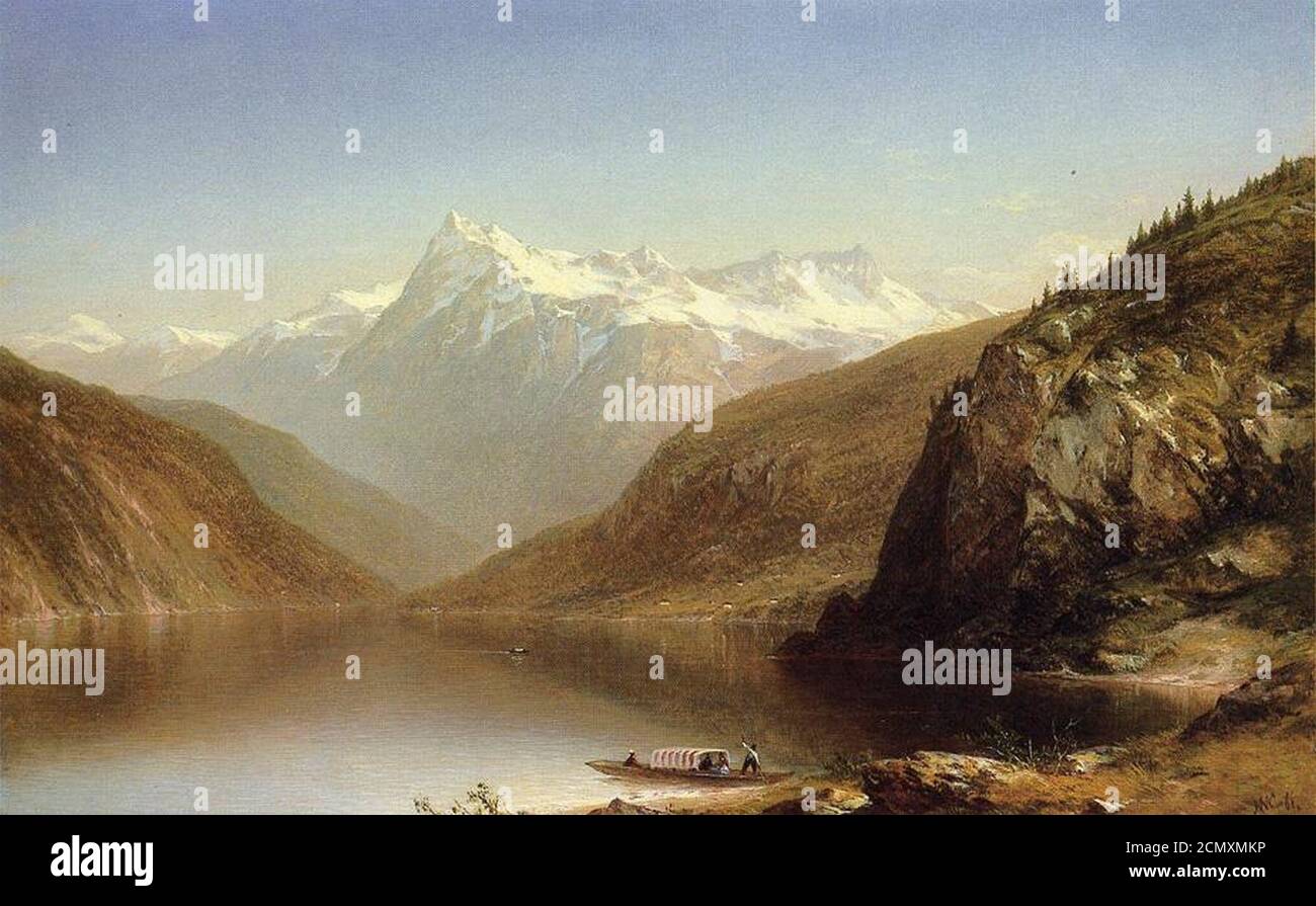 John William Casilear-Mountain Lake. Foto Stock