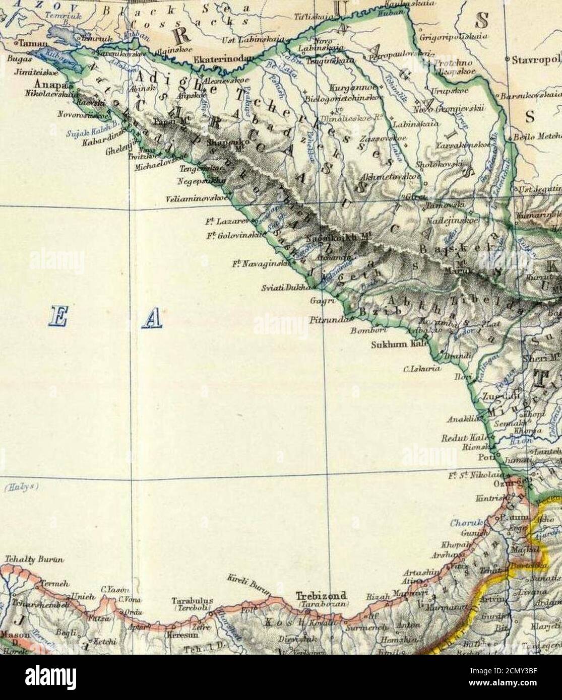 Johnston, Alexander Keith (1804-1871). Turchia in Asia, Transcaucasia. 1861 (BC). Foto Stock