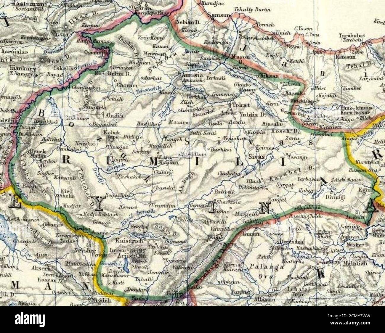 Johnston, Alexander Keith (1804-1871). Turchia in Asia, Transcaucasia. 1861 (DC). Foto Stock