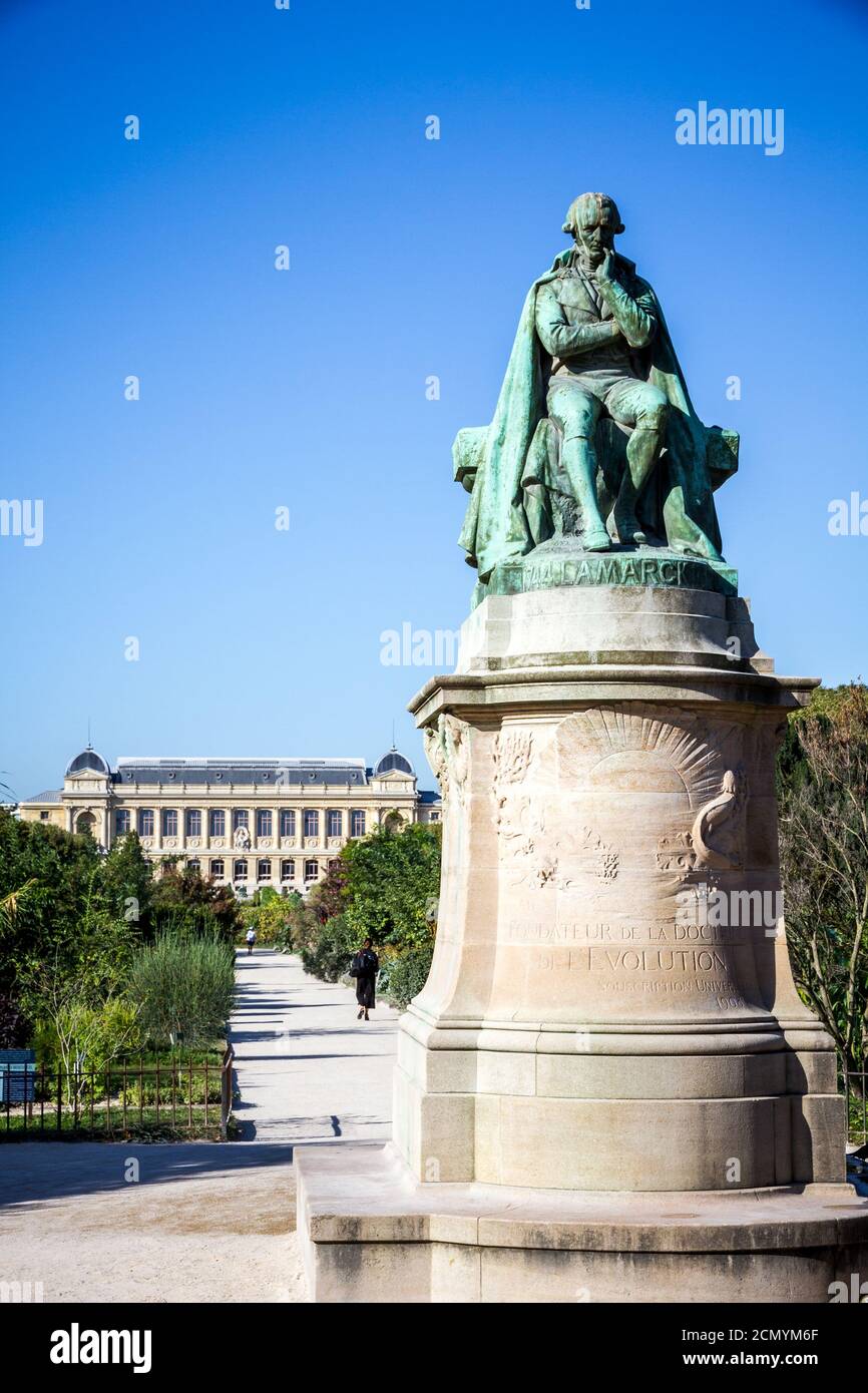 Statua di Lamarck nel Parco Jardin des plantes, Parigi, Francia Foto Stock