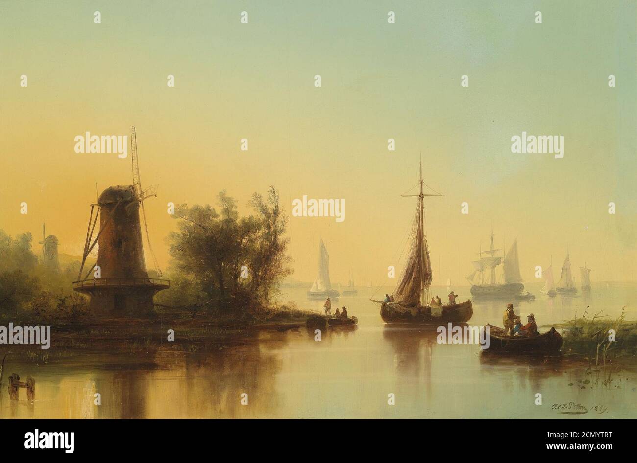 Josef Carl Berthold Püttner Mündung der Maas 1859. Foto Stock