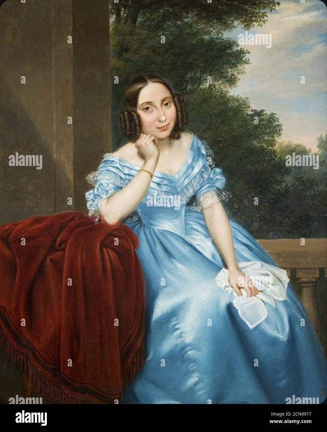 Josef Ziegler - Biedermeier-Damenporträt 1843. Foto Stock