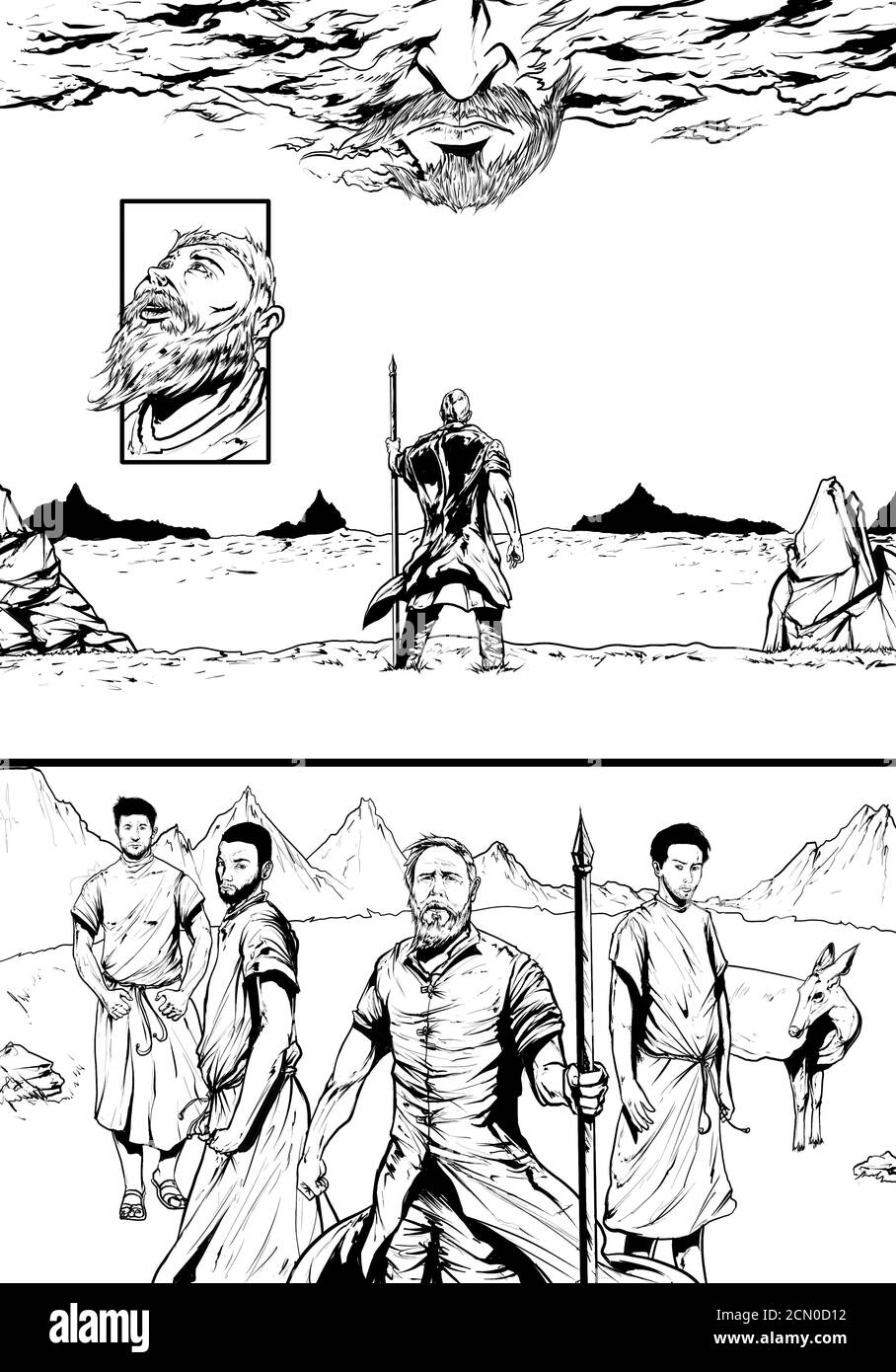 Dio parla a Noè e alla sua famiglia Foto Stock