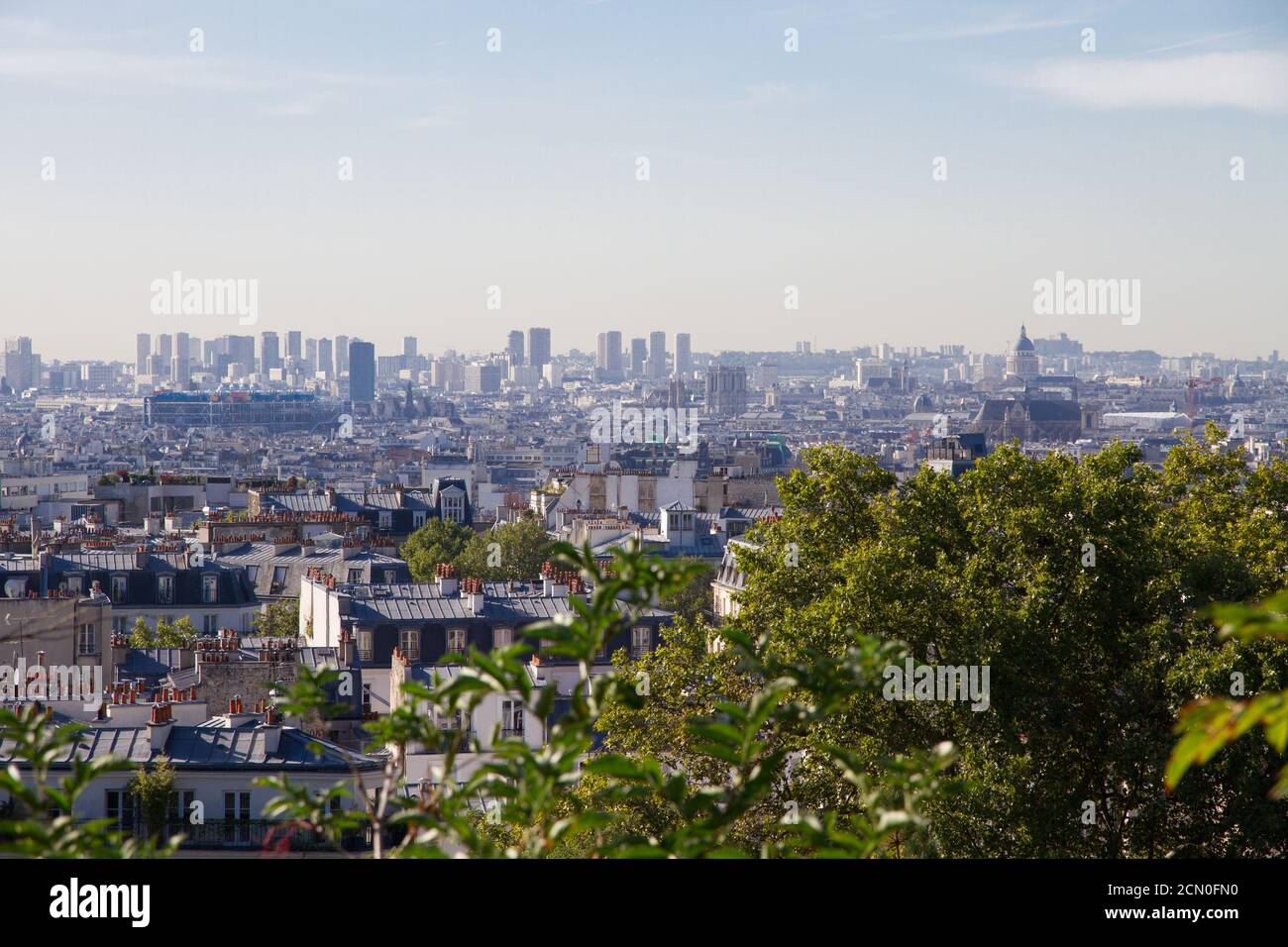 Vista aerea di Parigi dalla Butte Montmartre Foto Stock