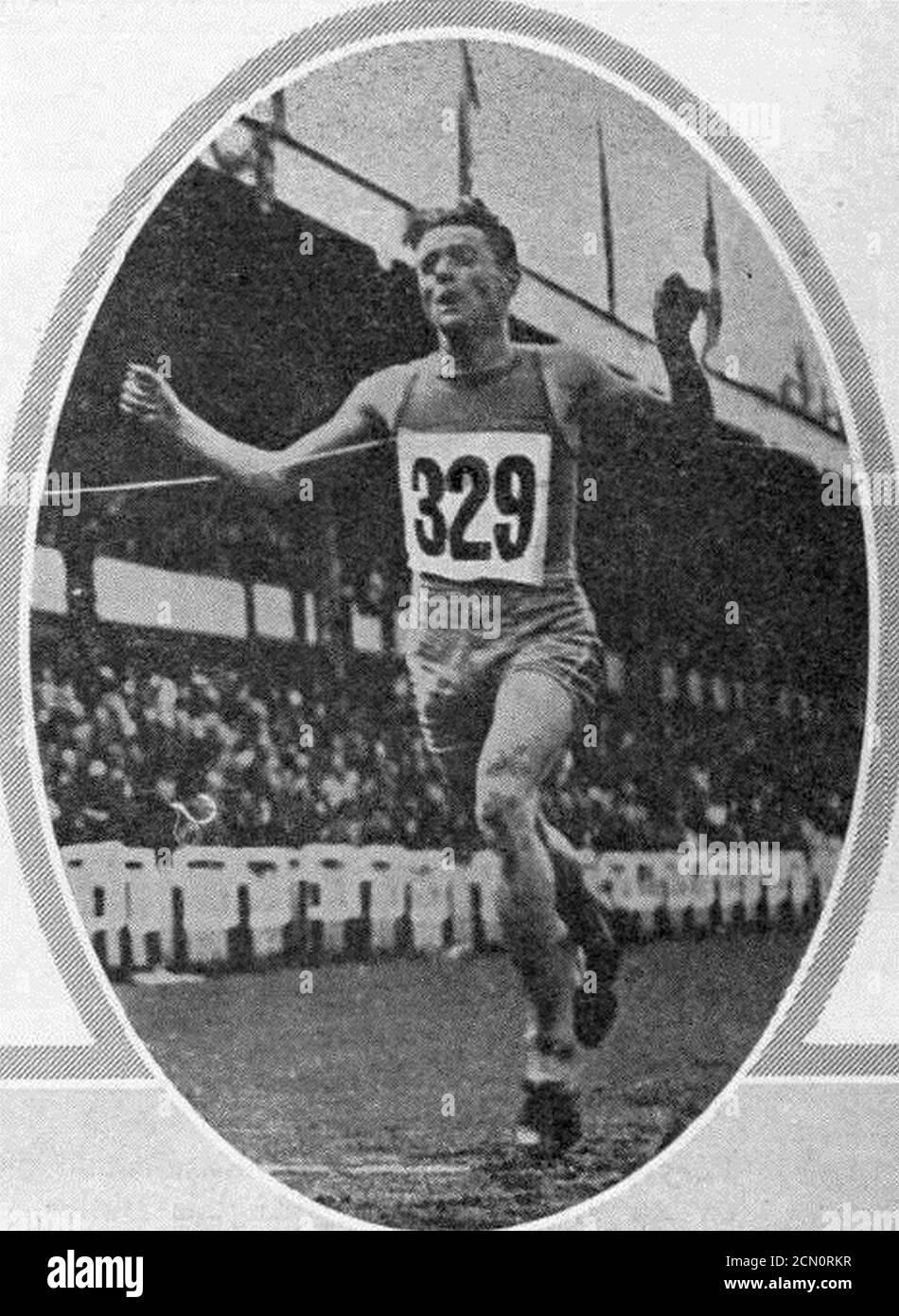 Joseph Guillemot vainqueur du 5000 mètres aux JO de 1920. Foto Stock