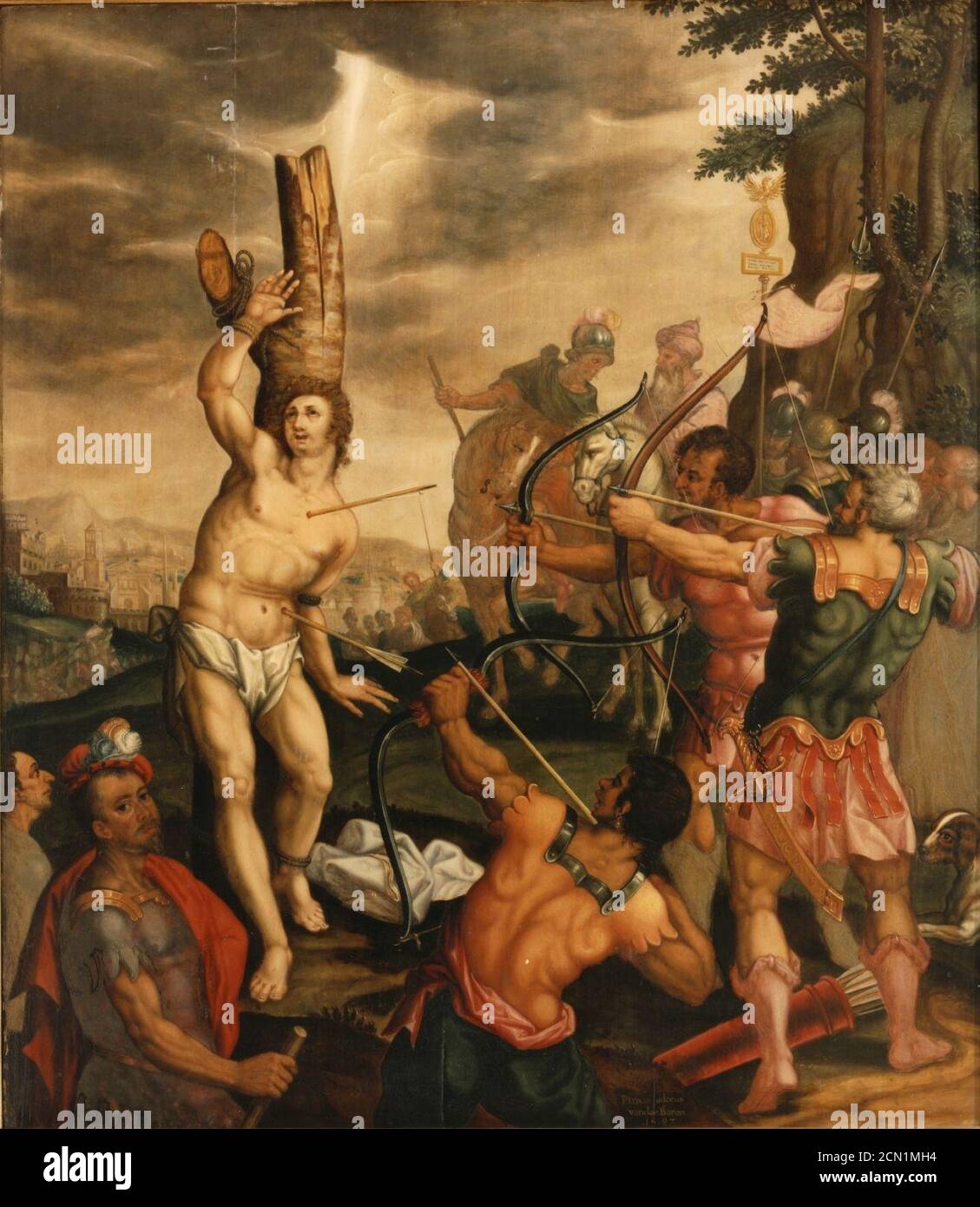 Josse van der Baren - il martirio di San Sebastiano. Foto Stock