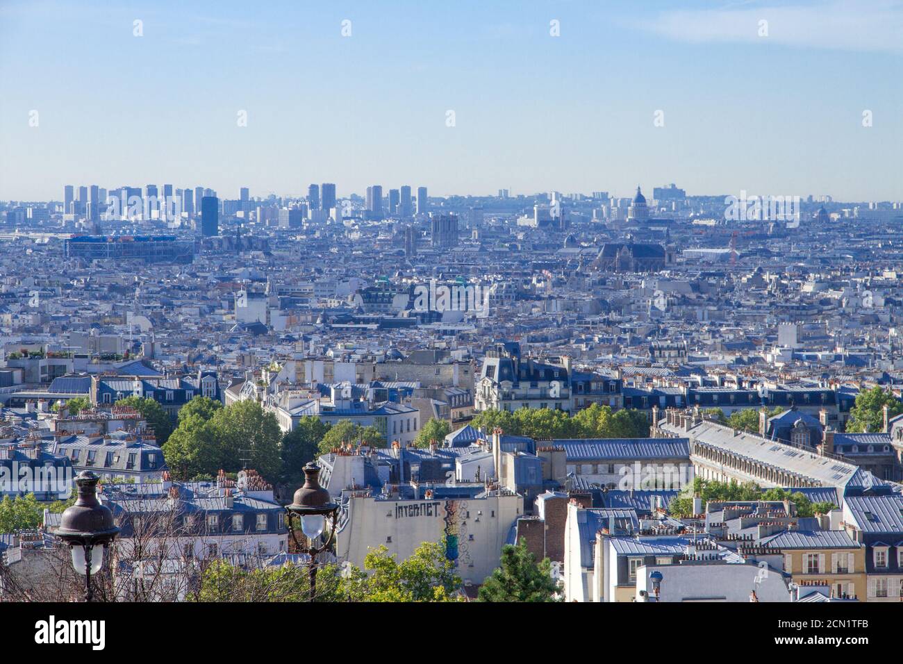 Vista aerea di Parigi dalla Butte Montmartre Foto Stock