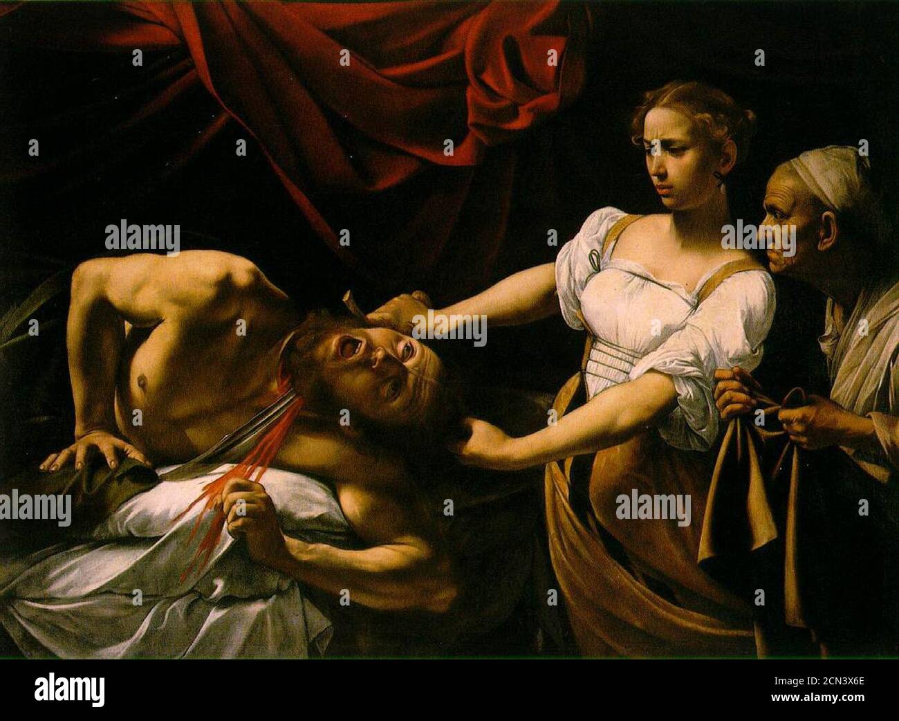 Judith Beheading Holofernes di Caravaggio. Foto Stock