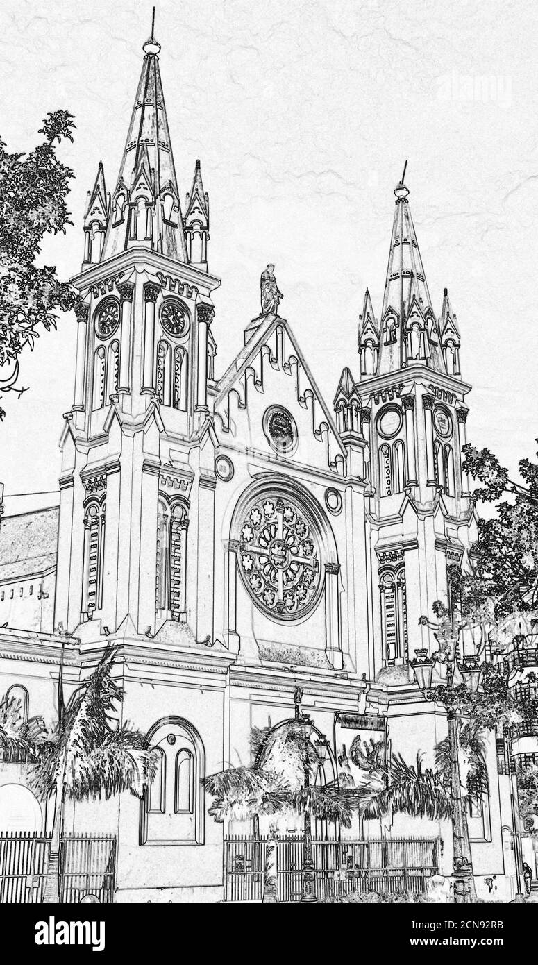 Parroquia de los Sagrados, quartiere storico, Lima, Perù Foto Stock