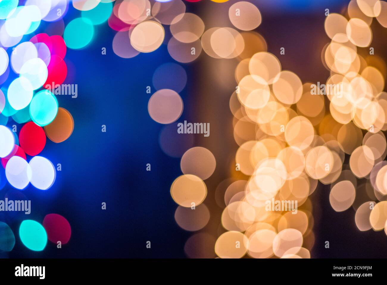 Natale sfondo con bella bokeh. Foto Stock