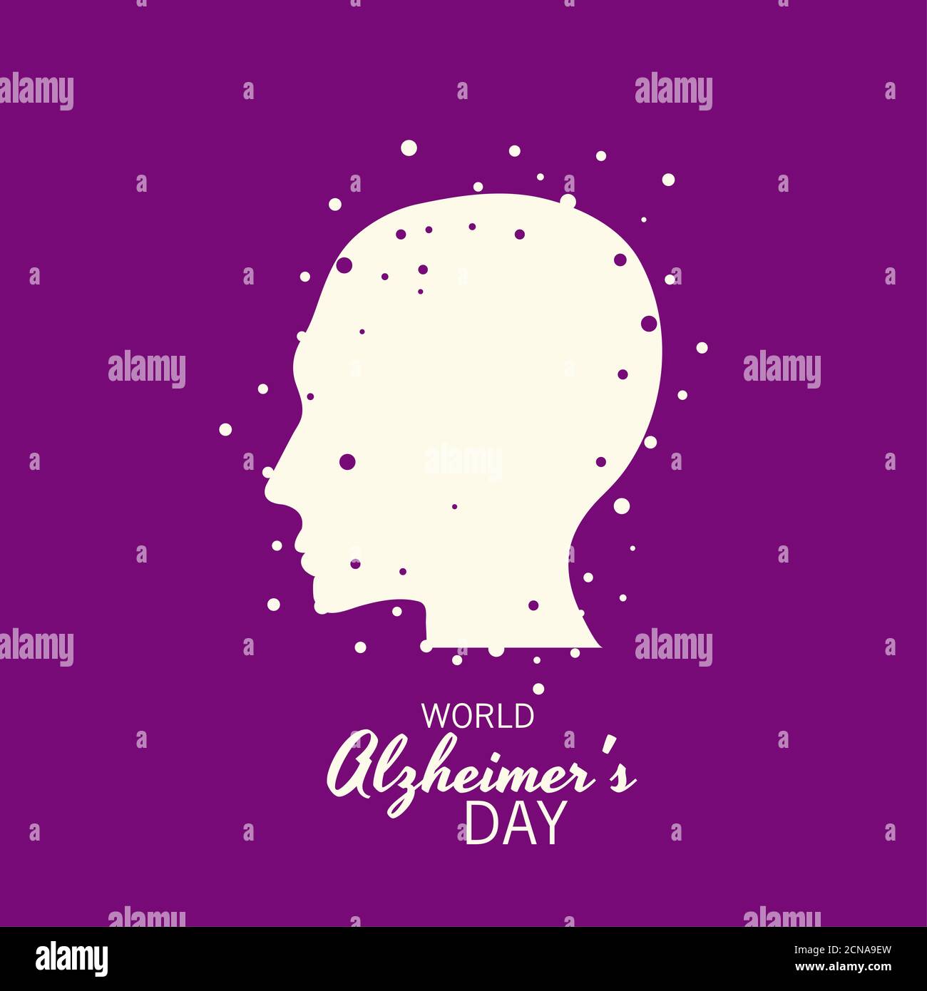 Illustrazione vettoriale di un banner per la Giornata Mondiale dell'Alzheimer. Foto Stock