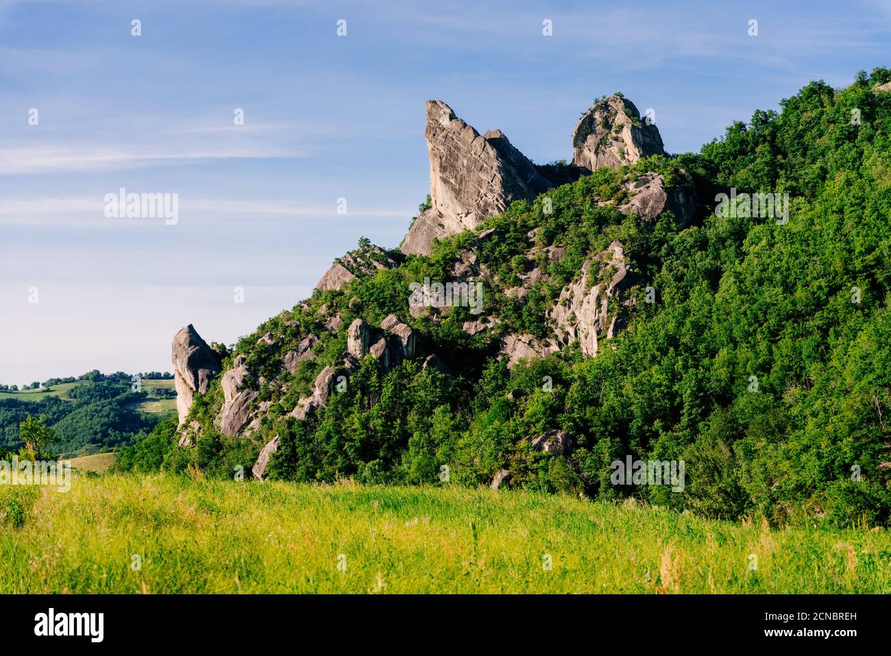 Roccamalatina formazioni rocciose nei pressi di Modena Foto Stock