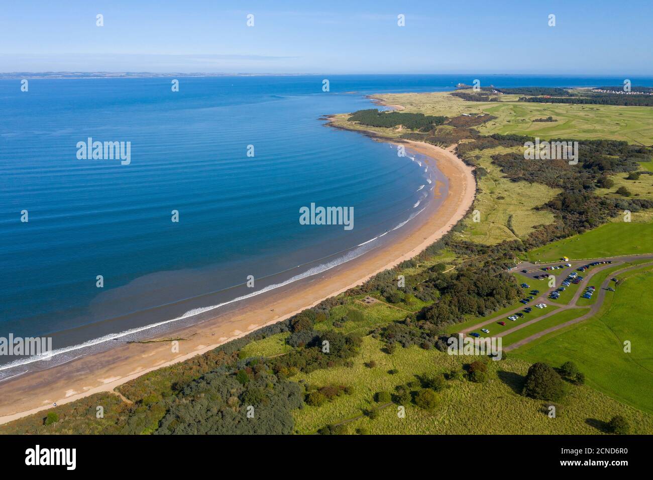 Vista aerea della baia di Gullane, East Lothian, Scozia. Foto Stock