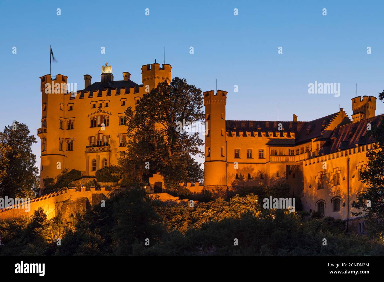 Castello di Hohenschwangau, Schwangau, Allgau, Schwaben, Baviera, Germania, Europa Foto Stock