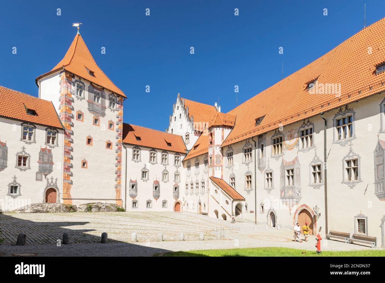 Castello di Hohes Schloss, Fussen, Allgau, Schwaben, Baviera, Germania, Europa Foto Stock