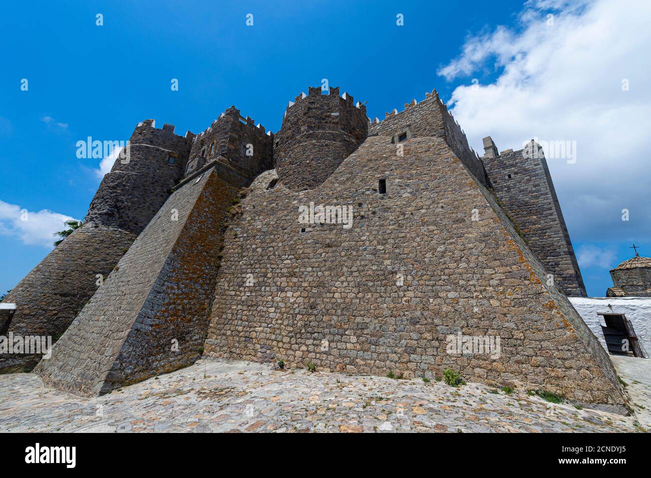 Monastero di San Giovanni Teologo, Patrimonio dell'Umanità dell'UNESCO, Chora, Patmos, Dodecanese, Isole greche, Grecia, Europa Foto Stock