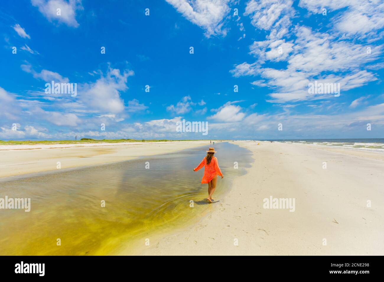 Spiagge di sabbia bianca su Ship Island, Gulf Coast, Mississippi, Stati Uniti d'America Foto Stock