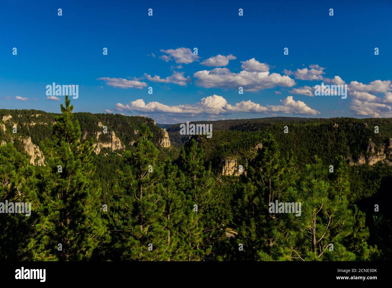 Viste panoramiche sulle BlackHills di Keystone, South Dakota, Stati Uniti d'America Foto Stock