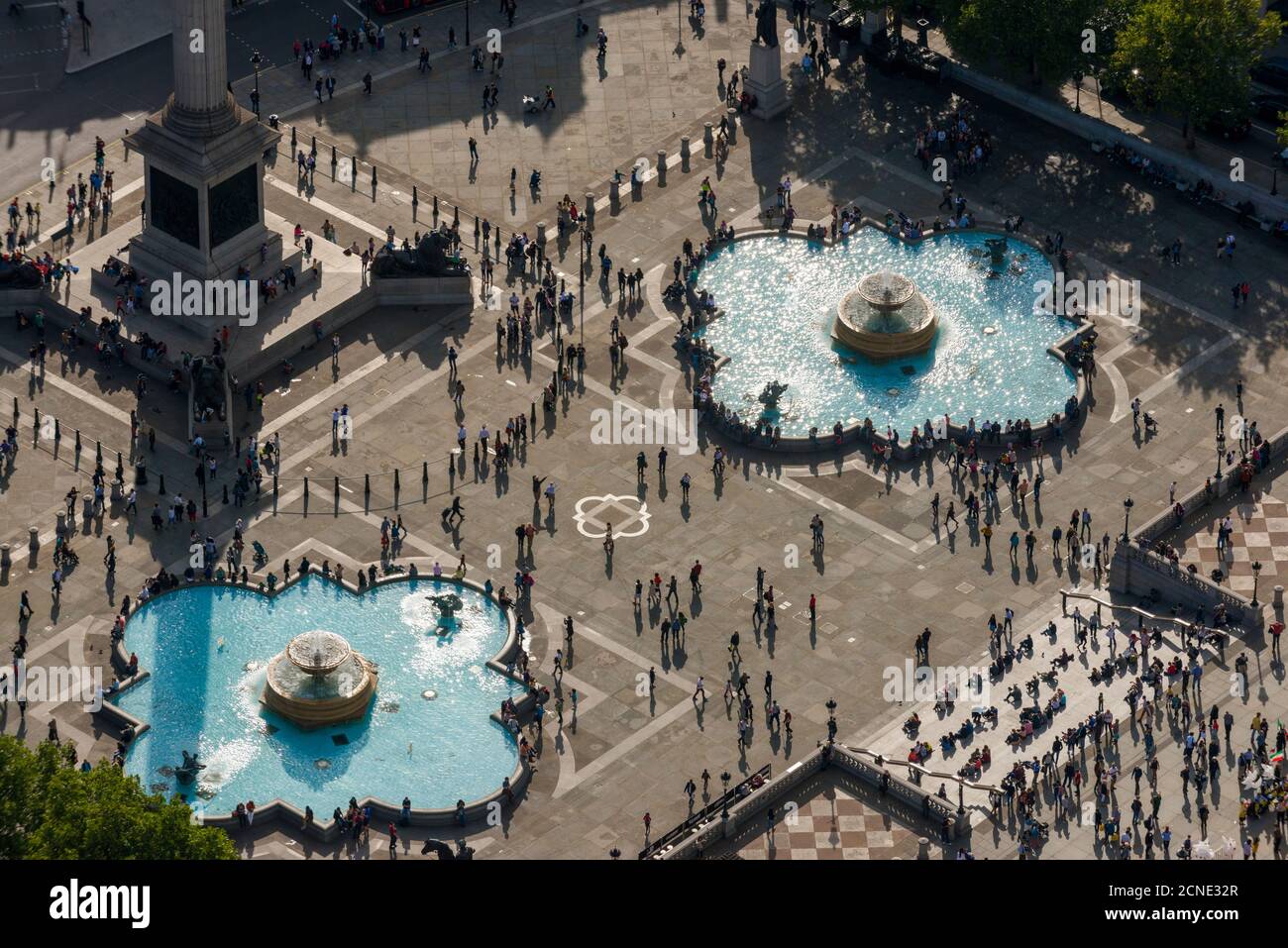 Una vista aerea di Trafalgar Square a Londra, Inghilterra, Regno Unito, Europa Foto Stock