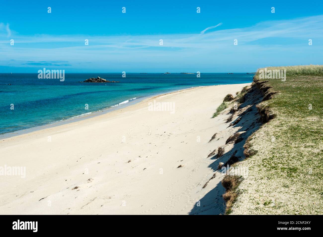 Mouissonier Beach, all'estremità nord di Herm Island, Guernsey, Isole del canale, Regno Unito. Foto Stock