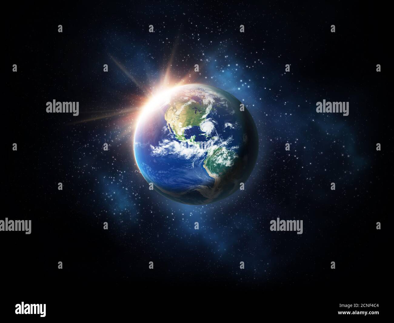 alba nello spazio Foto Stock
