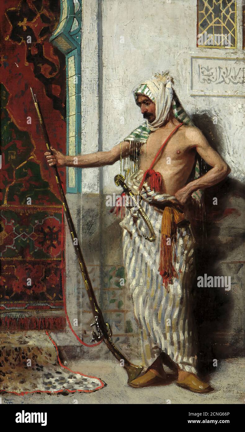 Eisenhut Ferencz Franz - il Vecchio Guerriero - Scuola Ungherese - 19 ° secolo Foto Stock