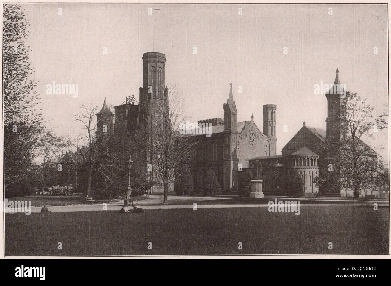 The Smithsonian Institution at Washington, D.C. Washington DC 1904 vecchia stampa Foto Stock