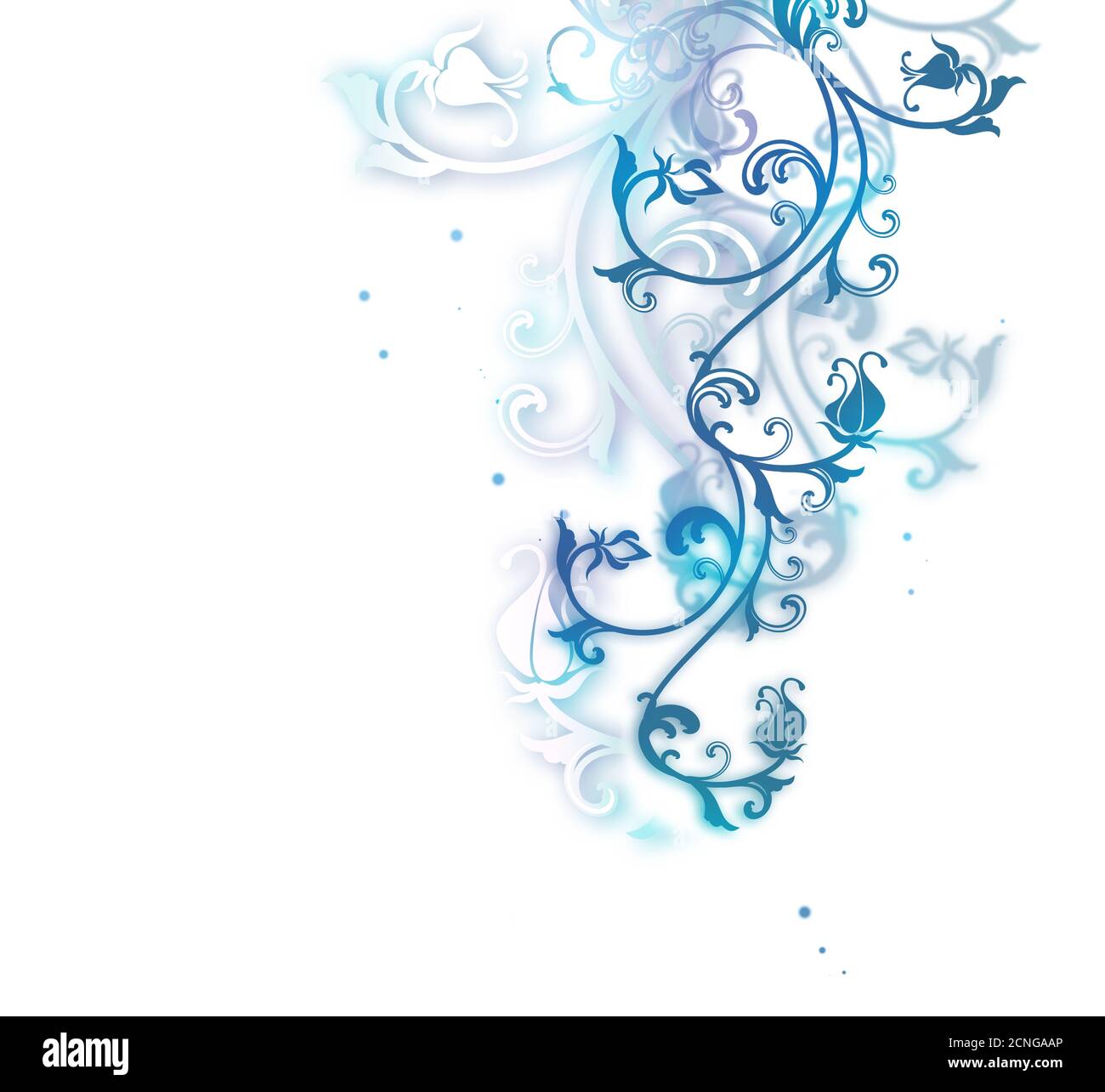 ornamento floreale blu Foto Stock