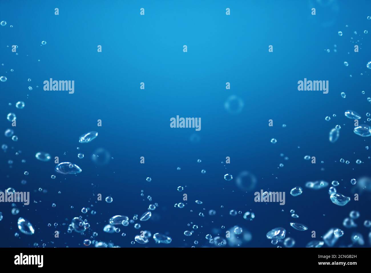 bolle d'aria sotto l'acqua Foto Stock