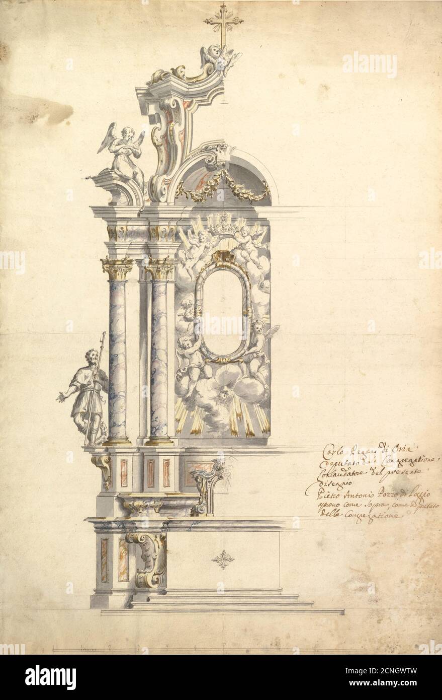 Disegno per altare, 1700-1780. Foto Stock