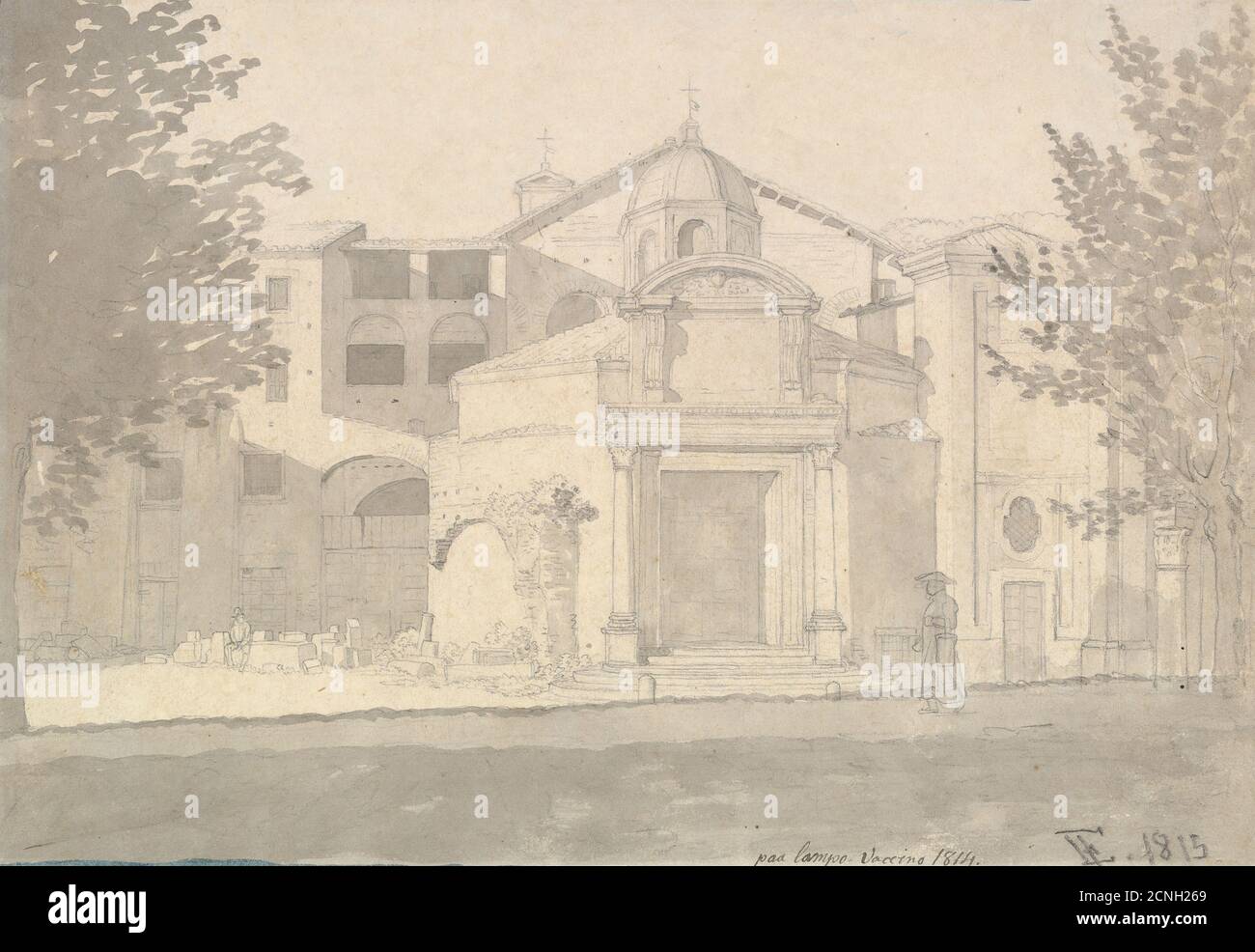 Sezione della Via Sacra, Roma (Chiesa dei Santi Cosma e Damiano), 1814-15. Foto Stock