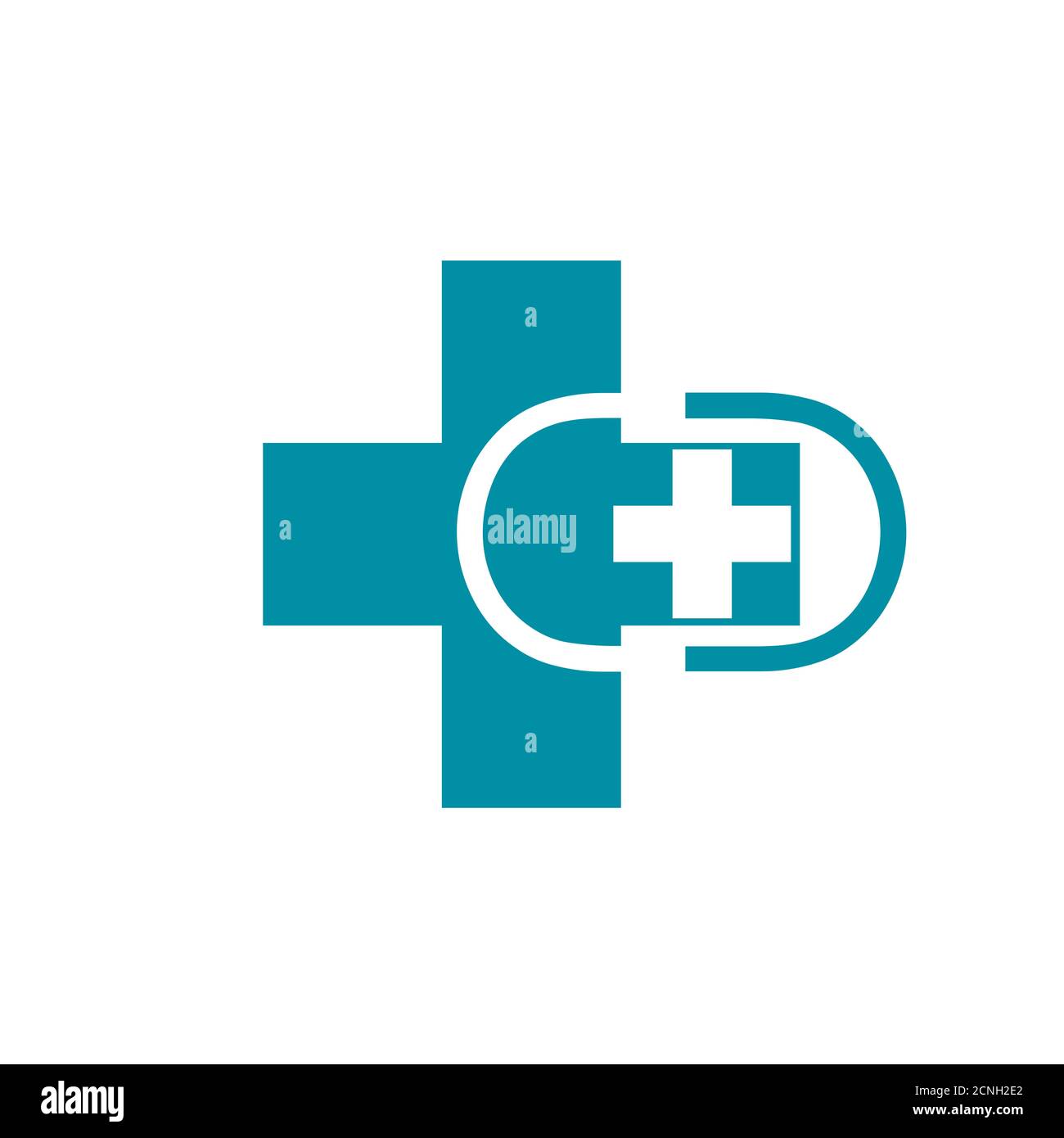 Disegno del logo vettoriale di illustrazione del medico. Foto Stock