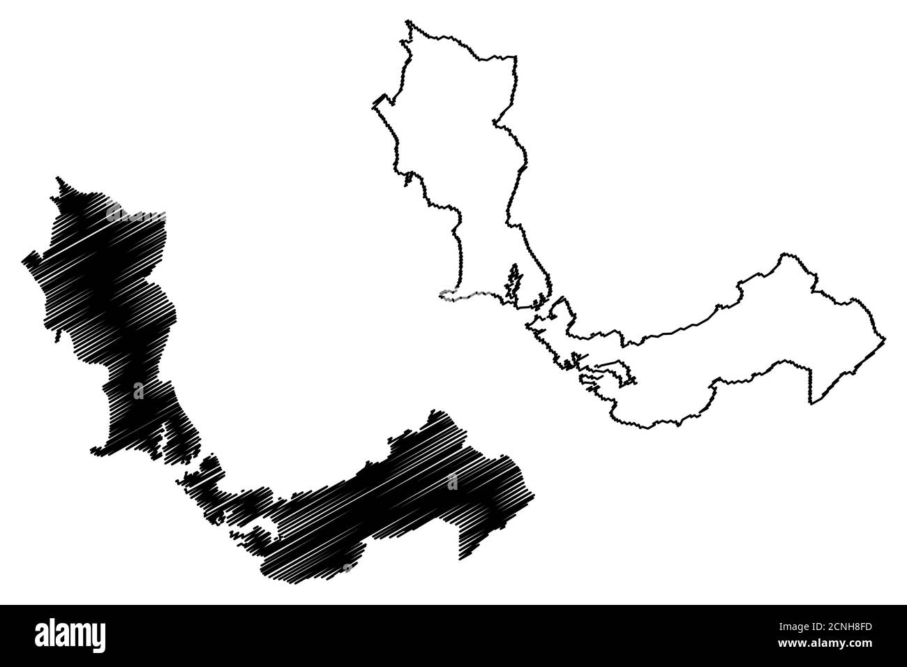 Città di Santo Andre (Repubblica Federativa del Brasile, Stato di San Paolo) mappa illustrazione vettoriale, abbozzare la città di Santo Andre mappa Illustrazione Vettoriale