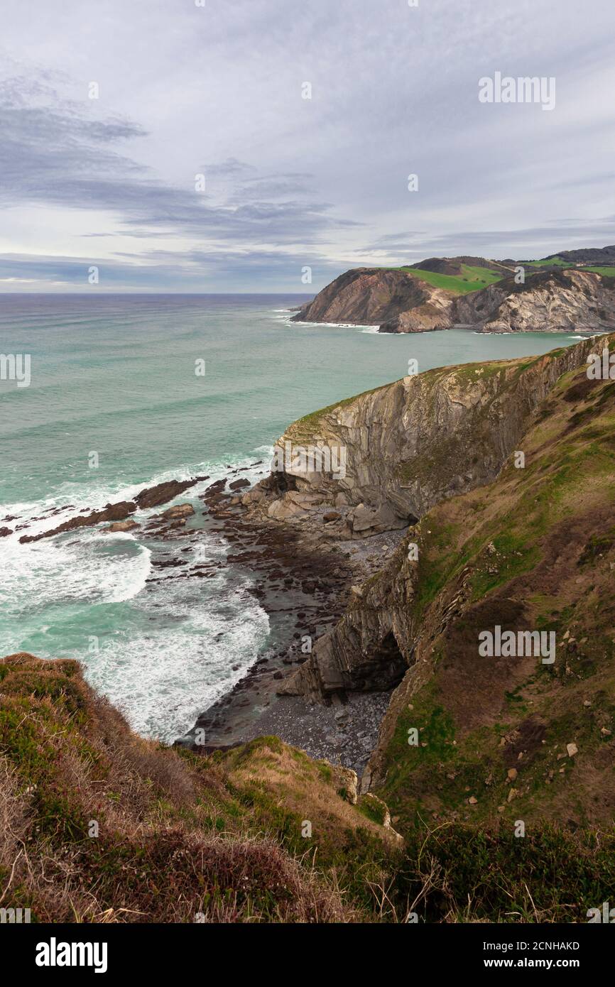 Paesaggio della costa di bizkaia Foto Stock