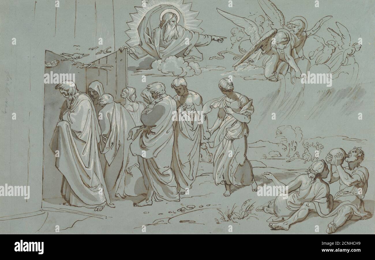 Dio chiama Noè e la sua Famiglia nell'Arca, 1827 (?). Foto Stock