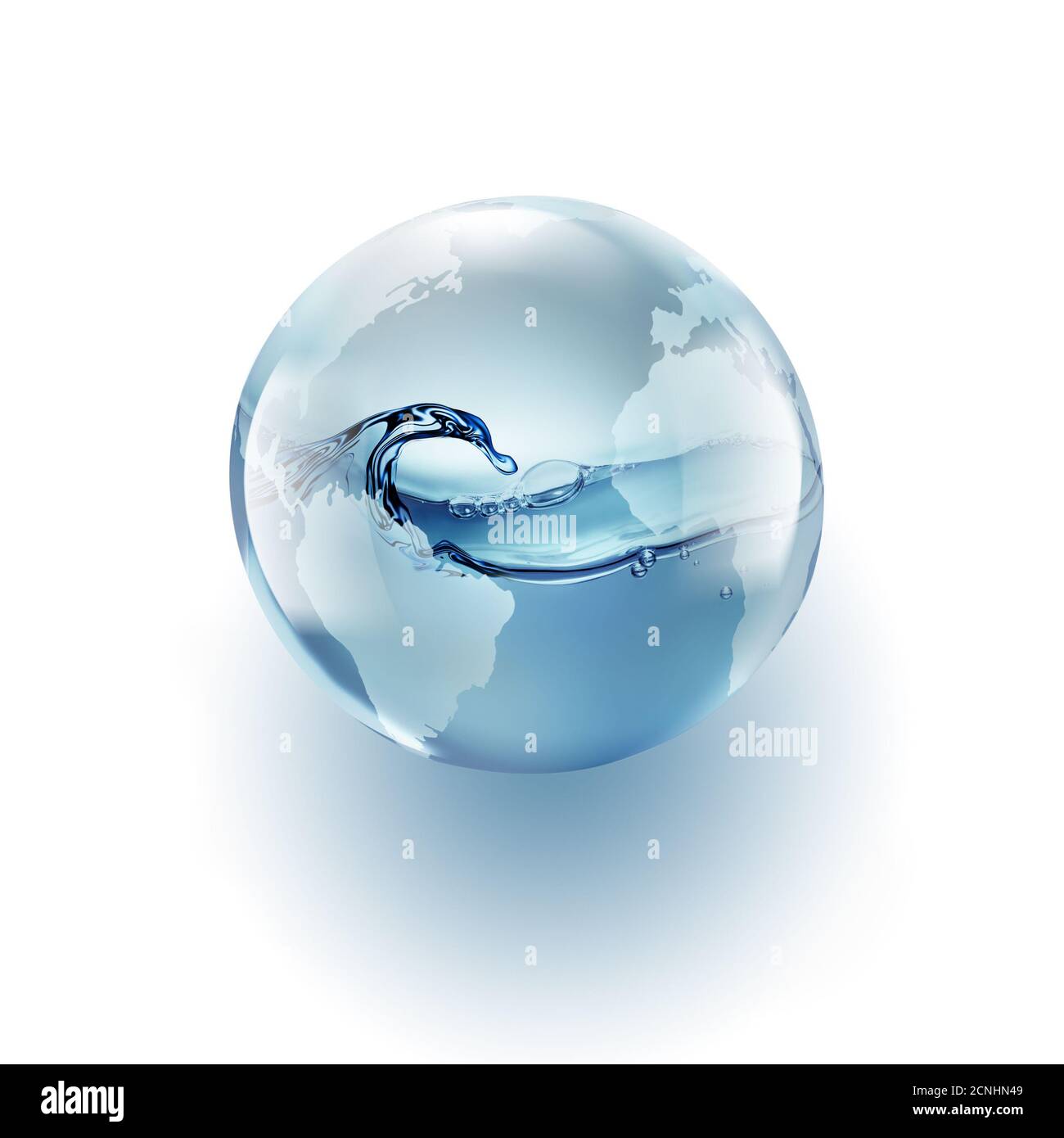 mondo con acqua pulita all'interno Foto Stock