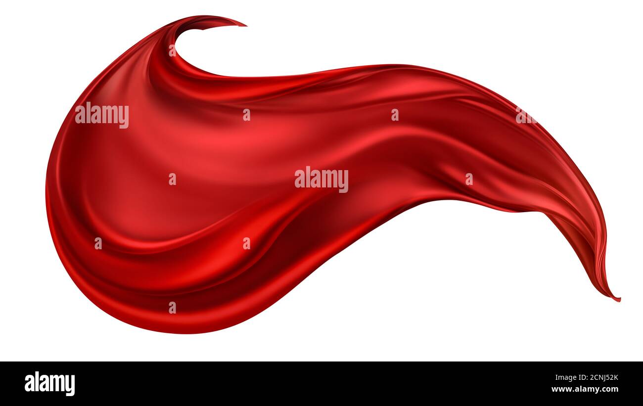 tessuto di seta rosso volante Foto Stock
