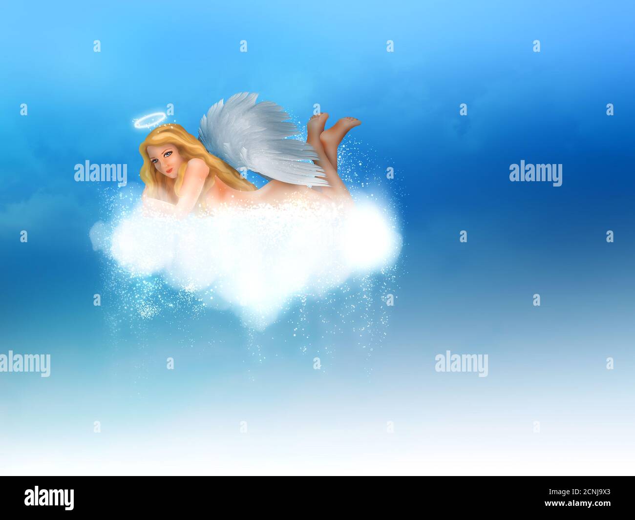 angel su una nuvola Foto Stock